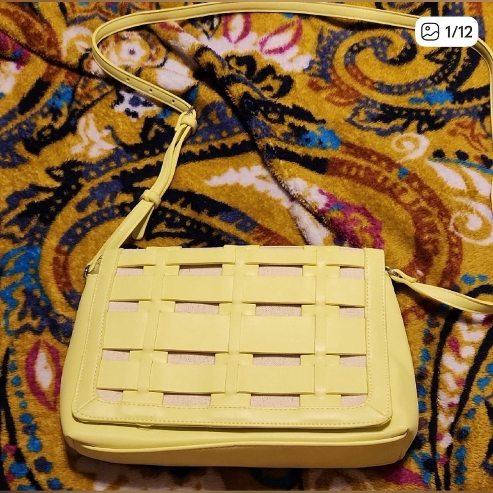 ‘A New Day’ Lemon Woven Crossbody Bag